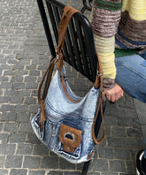 Versatile Blue Large Capacity Denim Satchel Bags